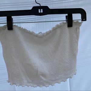 Better Be white ruffled tube top